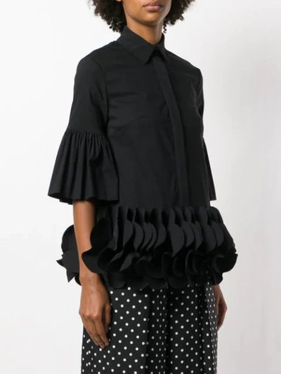 Shop Talbot Runhof Palissy Floral Applique Shirt In Black