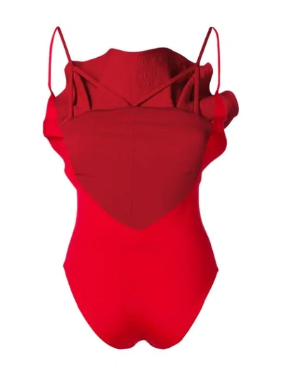 Shop Angelys Balek Ruffle Swimsuit - Red
