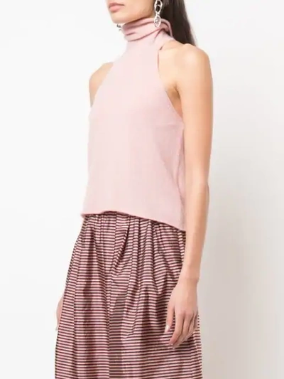 Shop Olivier Theyskens Halterneck Top In Pink