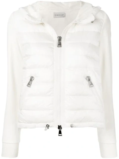 Shop Moncler Padded Front Jacket In Neutrals