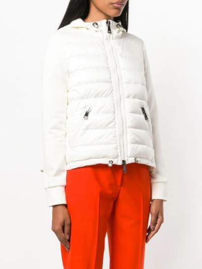 Shop Moncler Padded Front Jacket In Neutrals