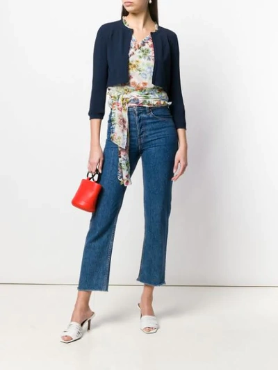 Shop Antonino Valenti Cropped-cardigan In Blue