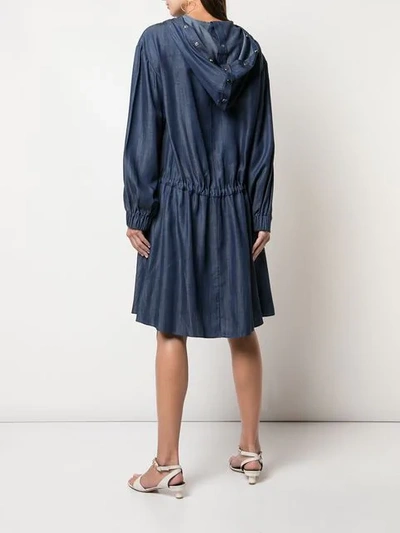 Shop Tibi Draped Mid-length Dress In Blue