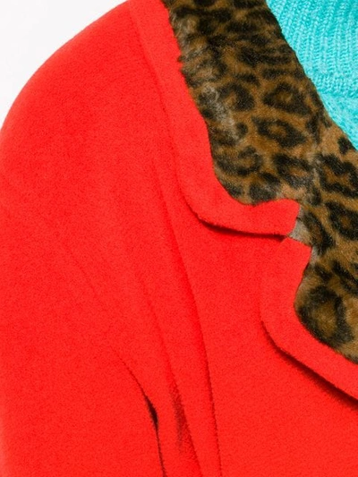 Pre-owned Fendi 1980's Leopard Detail Coat In Orange