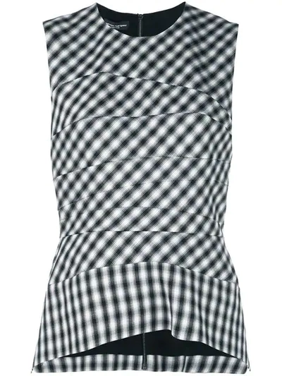 Shop Narciso Rodriguez Gingham Top In Black/white