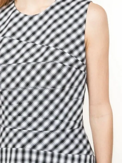 Shop Narciso Rodriguez Gingham Top In Black/white