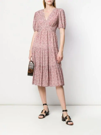 Shop Tory Burch Flared Printed Dress In Red