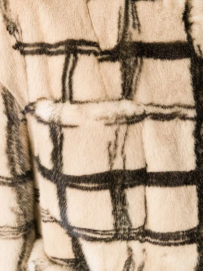 Shop Marni Checked Print Coat In Neutrals