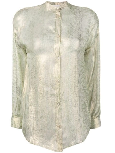 Shop Forte Forte Long Sleeved Blouse In Gold