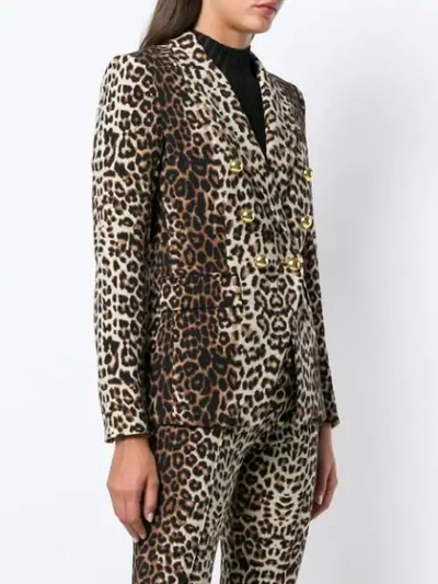 Shop Veronica Beard Leopard Print Blazer In Neutrals
