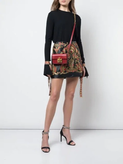 Shop Oscar De La Renta Embellished Mini A-line Skirt In Black
