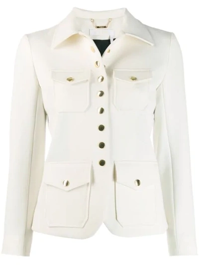 Shop Chloé Press Stud Jacket In White