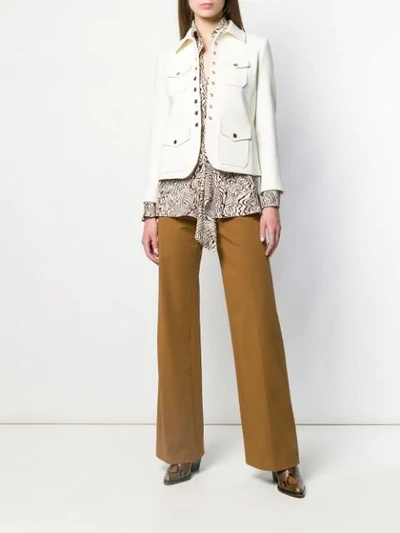 Shop Chloé Press Stud Jacket In White