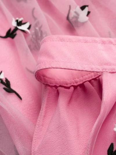 GANNI EMBELLISHED MESH DRESS - 粉色