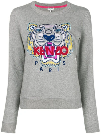 Shop Kenzo Tiger Sweatshirt In Grey