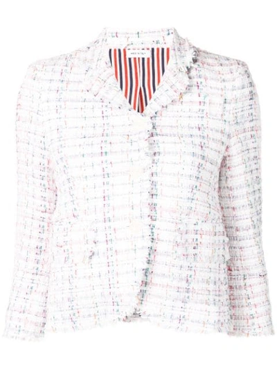Shop Thom Browne Braided Ribbon Tweed Sport Coat In White