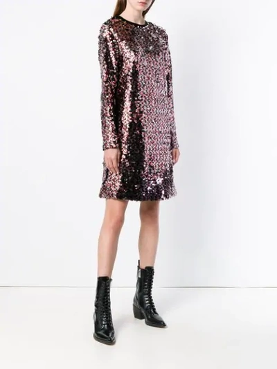 Shop Mcq By Alexander Mcqueen Embellished Shift Dress In Red