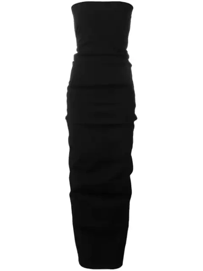 Shop Rick Owens Strapless Gown Dress - Black