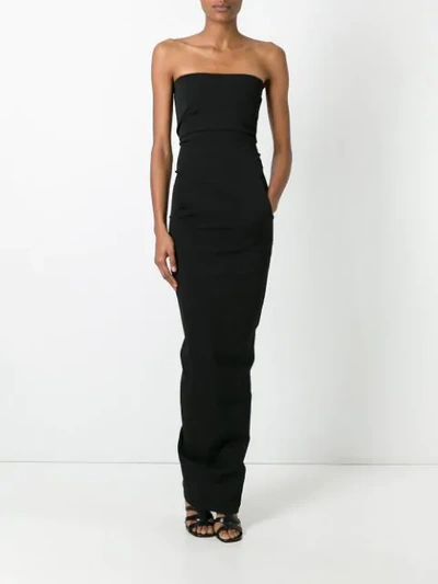 Shop Rick Owens Strapless Gown Dress - Black