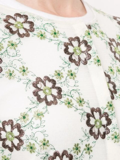 Shop Giambattista Valli Floral Embroidered Cardigan In Multicolour