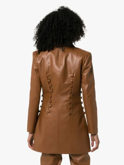 Shop Materiel Double-breasted Longline Jacket In Brown