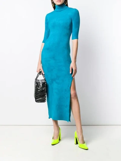 Shop Balenciaga Fitted Dress - Blue