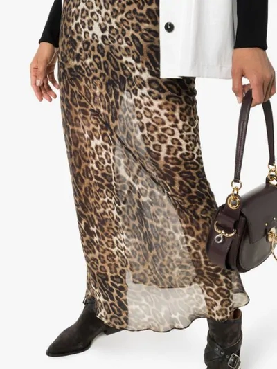 Shop Nili Lotan Ella Leopard Print Maxi Skirt In Brown