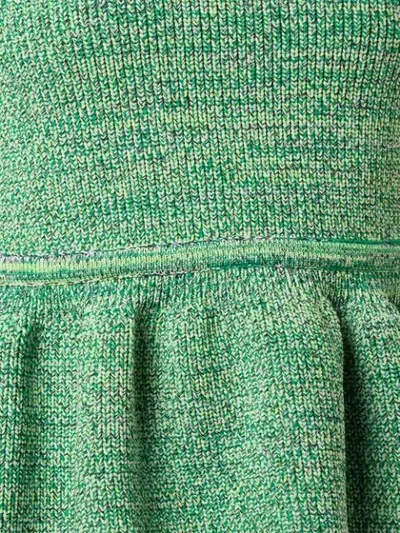 Shop Tibi Sculpted Peplum Knitted Top In Green