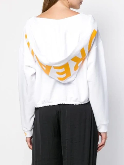 Shop Styland Oversized Hood Cropped Sweater In White
