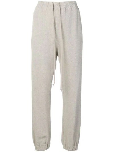 Shop Rick Owens Loose Fit Track Pants In Neutrals