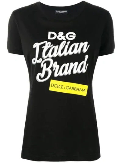 Shop Dolce & Gabbana Italian Brand T-shirt In Black