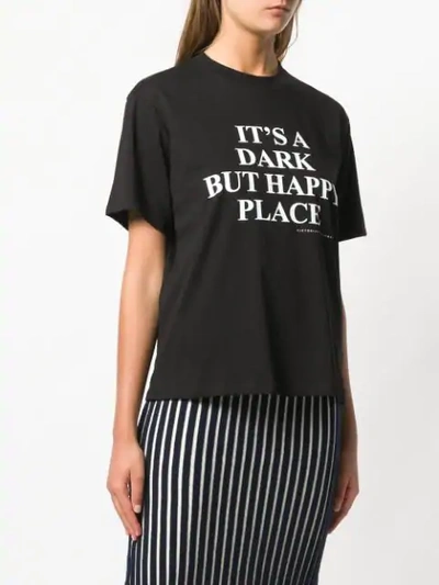 Shop Victoria Victoria Beckham Slogan Print T-shirt - Black