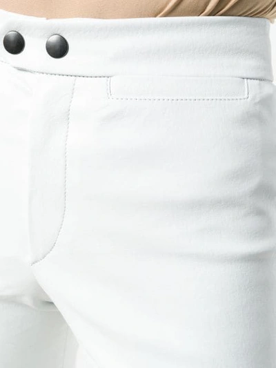 Shop Isabel Marant Skinny Cropped Leather Trousers In White