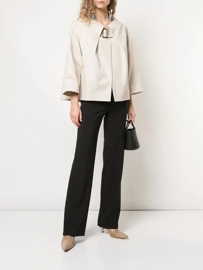 Shop Tsumori Chisato Buckle-detail Jacket In Neutrals