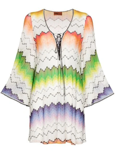 Shop Missoni Lace Up Front Kaftan In White