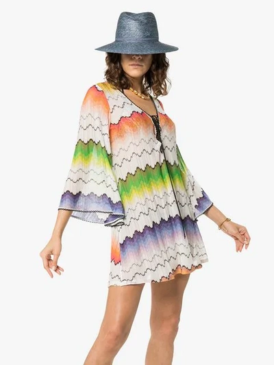 Shop Missoni Lace Up Front Kaftan In White