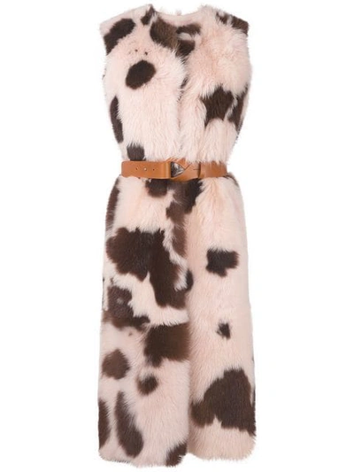 Shop Yves Salomon Reversible Lamb Fur Vest In Pink