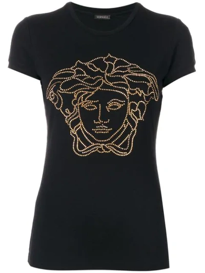 Shop Versace Crystal-embellished Medusa T-shirt In Black