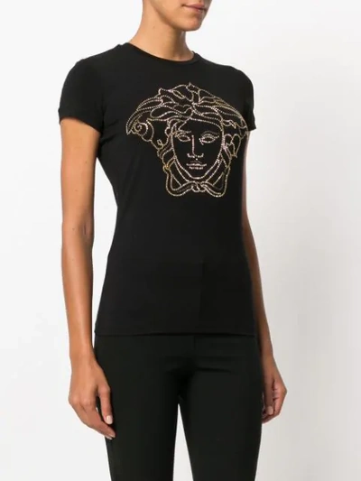 Shop Versace Crystal-embellished Medusa T-shirt In Black