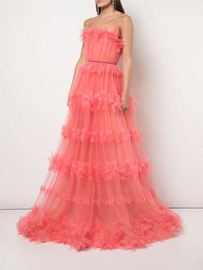 Shop Marchesa Notte Tulle Dress In Pink