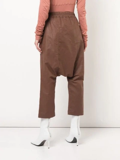Shop Rick Owens Dropped Crotch Trousers In Brown