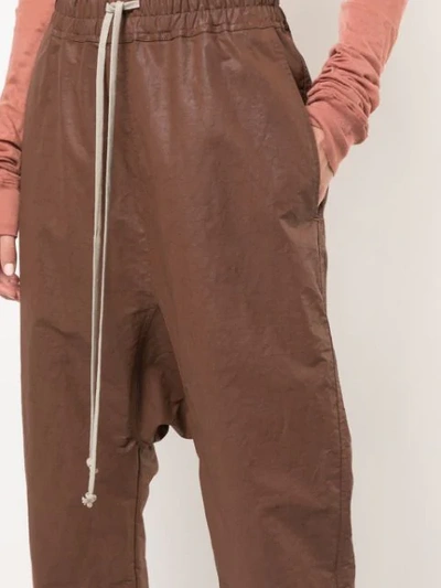 Shop Rick Owens Dropped Crotch Trousers In Brown
