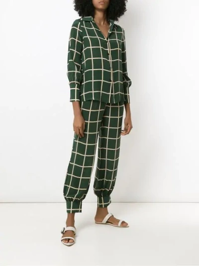 Shop Adriana Degreas Checkered Shirt - Green