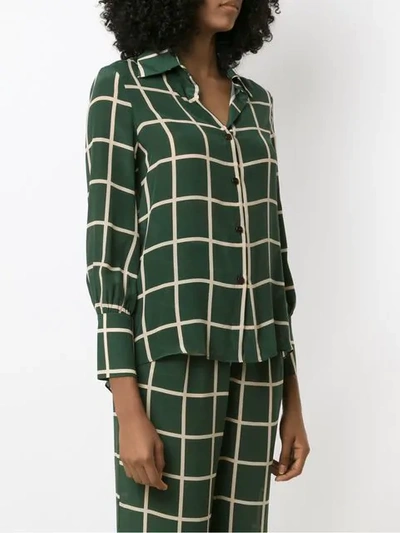 Shop Adriana Degreas Checkered Shirt - Green