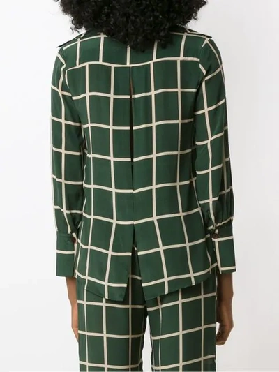 Shop Adriana Degreas Checkered Shirt - Green