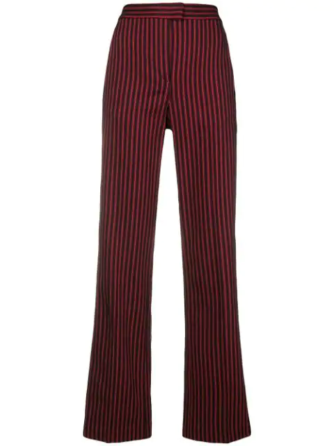 red striped flared trousers