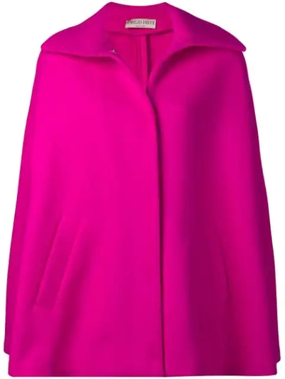 Shop Emilio Pucci Double Face Wool Cape In Pink