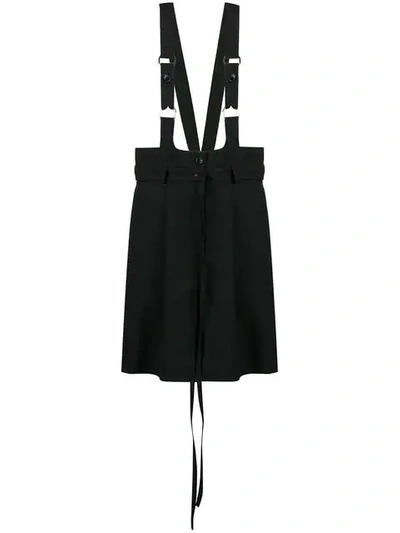 Shop Diesel Black Gold Short Dungaree Skirt In Black