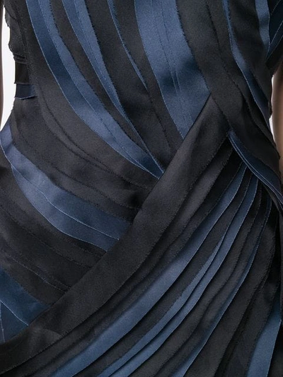 Shop Lanvin Pleated Asymmetric Mini Dress In Black