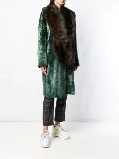 Shop Sofie D'hoore Lust Fur Coat In Green(foxe)